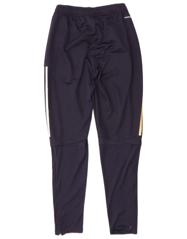 Adidas Mens Leeds united football club Tracksuit Trousers Small Navy Blue