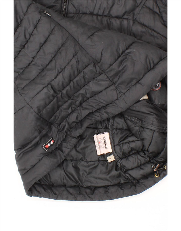 NAPAPIJRI Womens Hooded Padded Jacket UK 10 Small Black Polyamide Vintage Napapijri and Second-Hand Napapijri from Messina Hembry 
