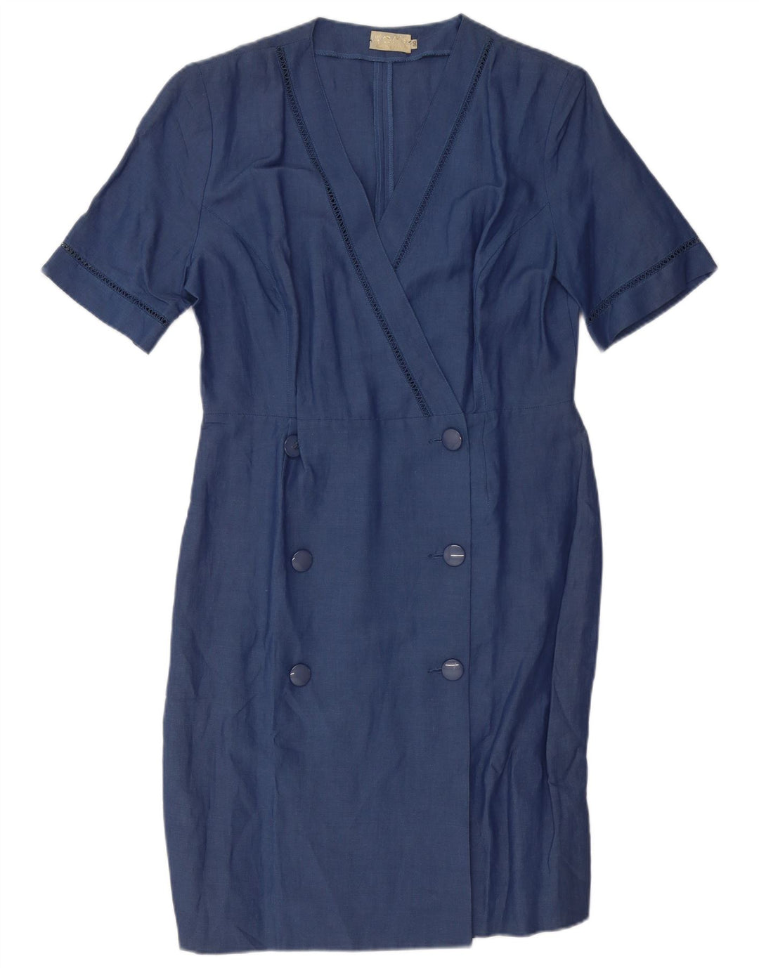 Vintage Womens Wrap Dress IT 50 XL Blue