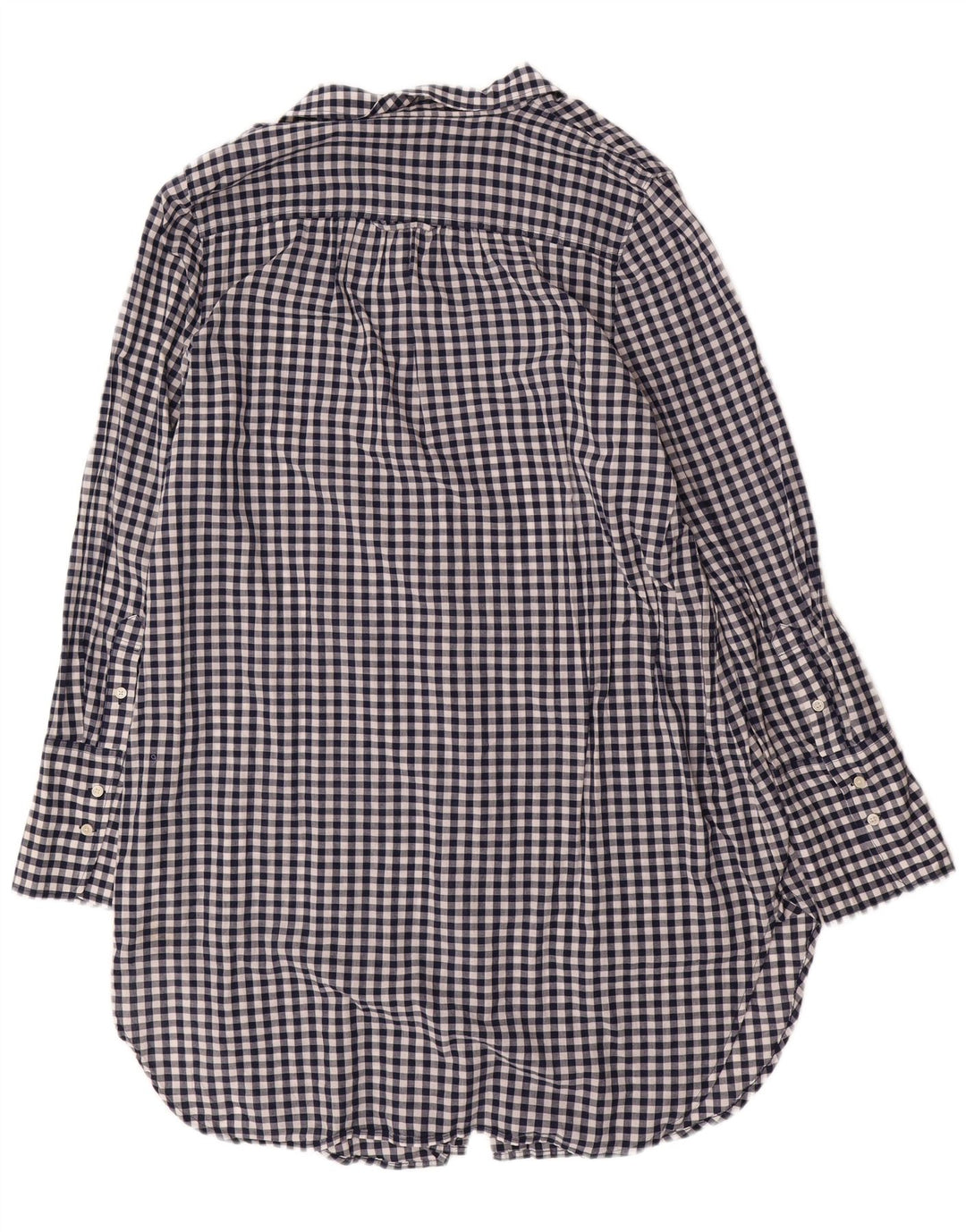 J. CREW Womens Shirt Dress UK 16 Large Navy Blue Gingham Cotton