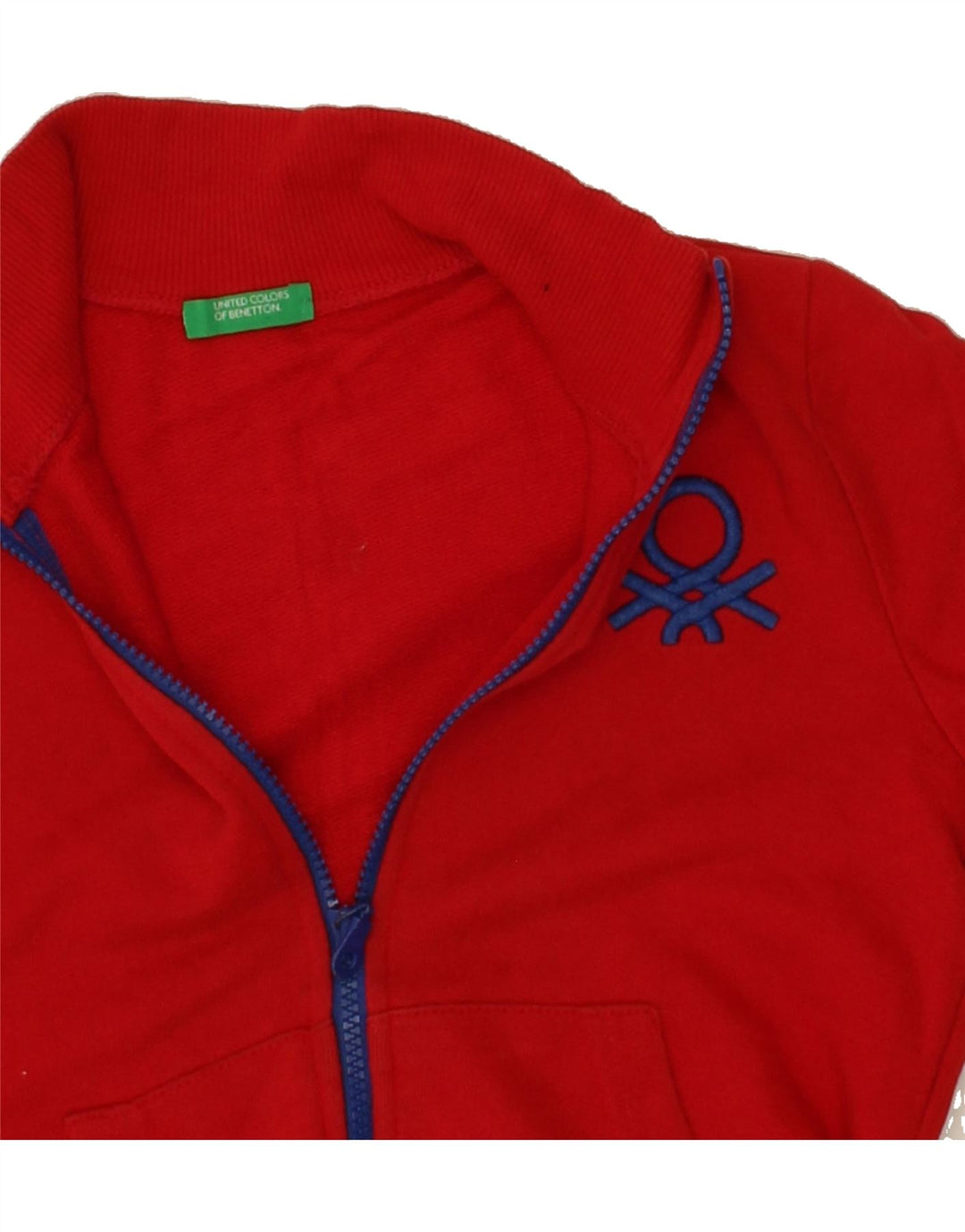 BENETTON Boys Tracksuit Top Jacket 7-8 Years Medium  Red Cotton Vintage Benetton and Second-Hand Benetton from Messina Hembry 