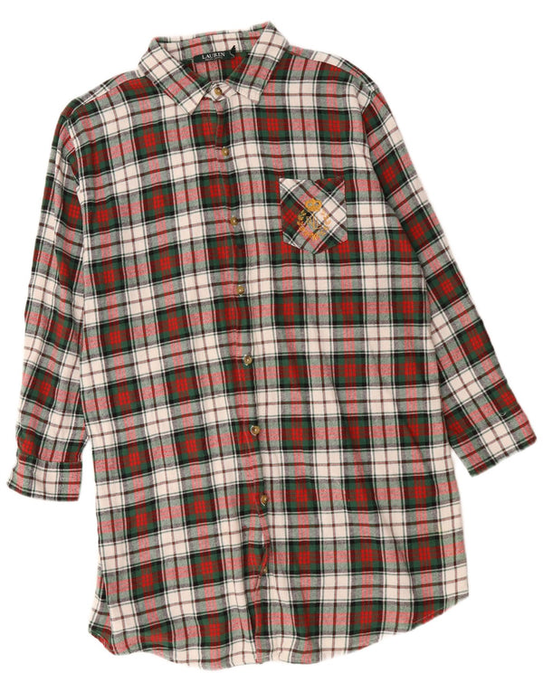 Ralph Lauren Womens Long Sleeve Shirt Dress UK 16 Large Multicoloured Check