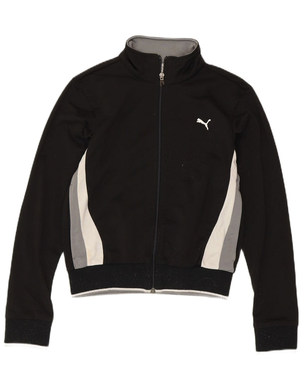 PUMA Womens Tracksuit Top Jacket UK 8 Small Black Colourblock Polyester