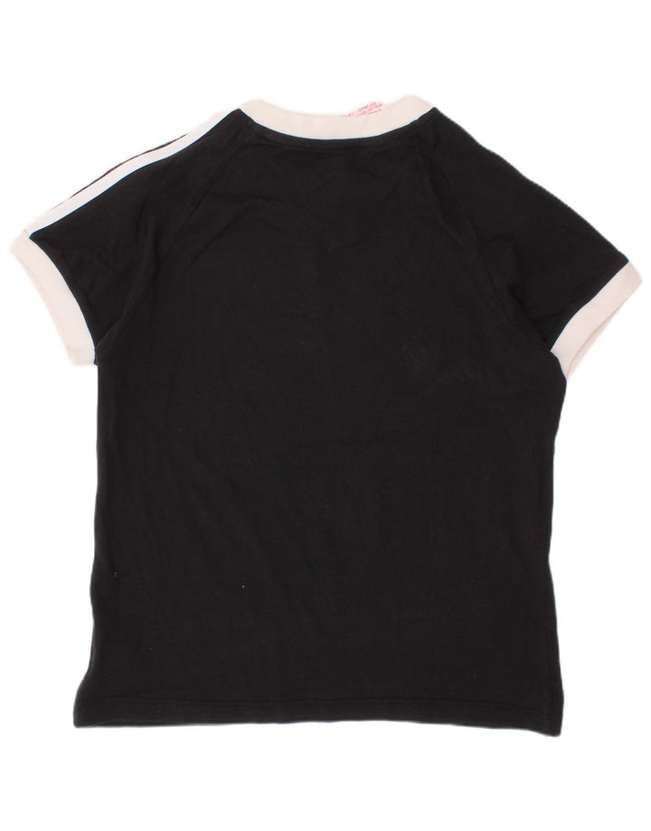 ADIDAS Boys T-Shirt Top 7-8 Years XS Black Cotton