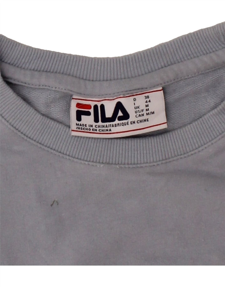 FILA Womens Sweatshirt Jumper UK 14 Medium Blue Cotton Vintage Fila and Second-Hand Fila from Messina Hembry 