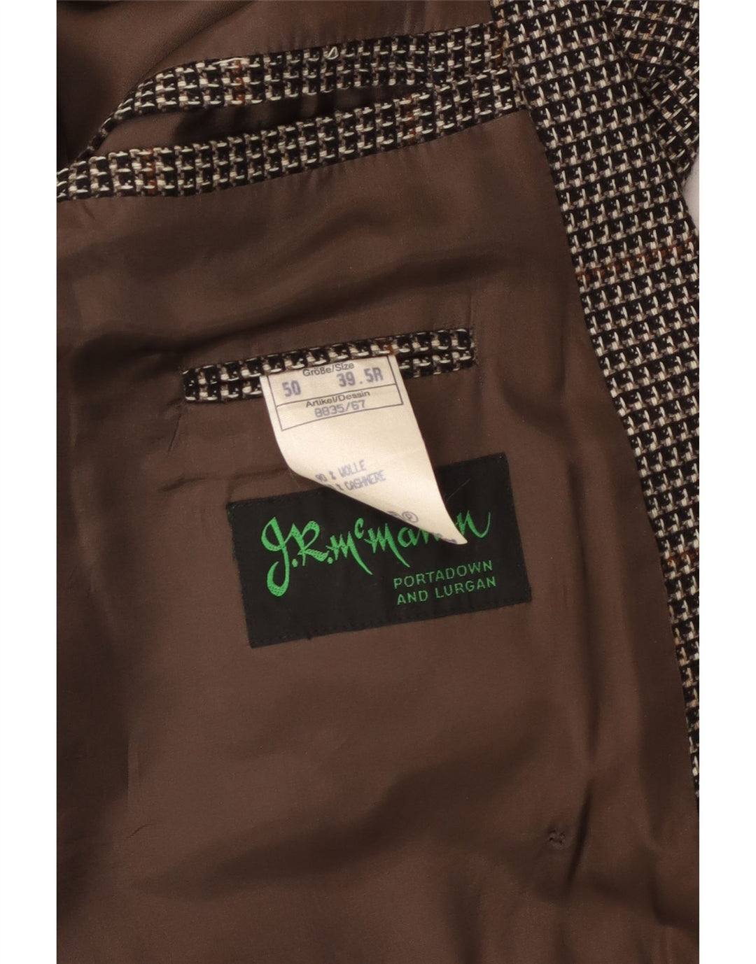 Vintage Mens Double Breasted Blazer Jacket IT 50 Large Brown Check Wool