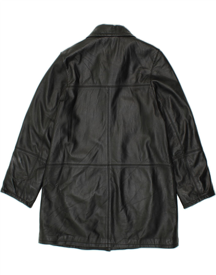 CONBIPEL Womens Leather Coat IT 44 Medium Black Leather Vintage Conbipel and Second-Hand Conbipel from Messina Hembry 