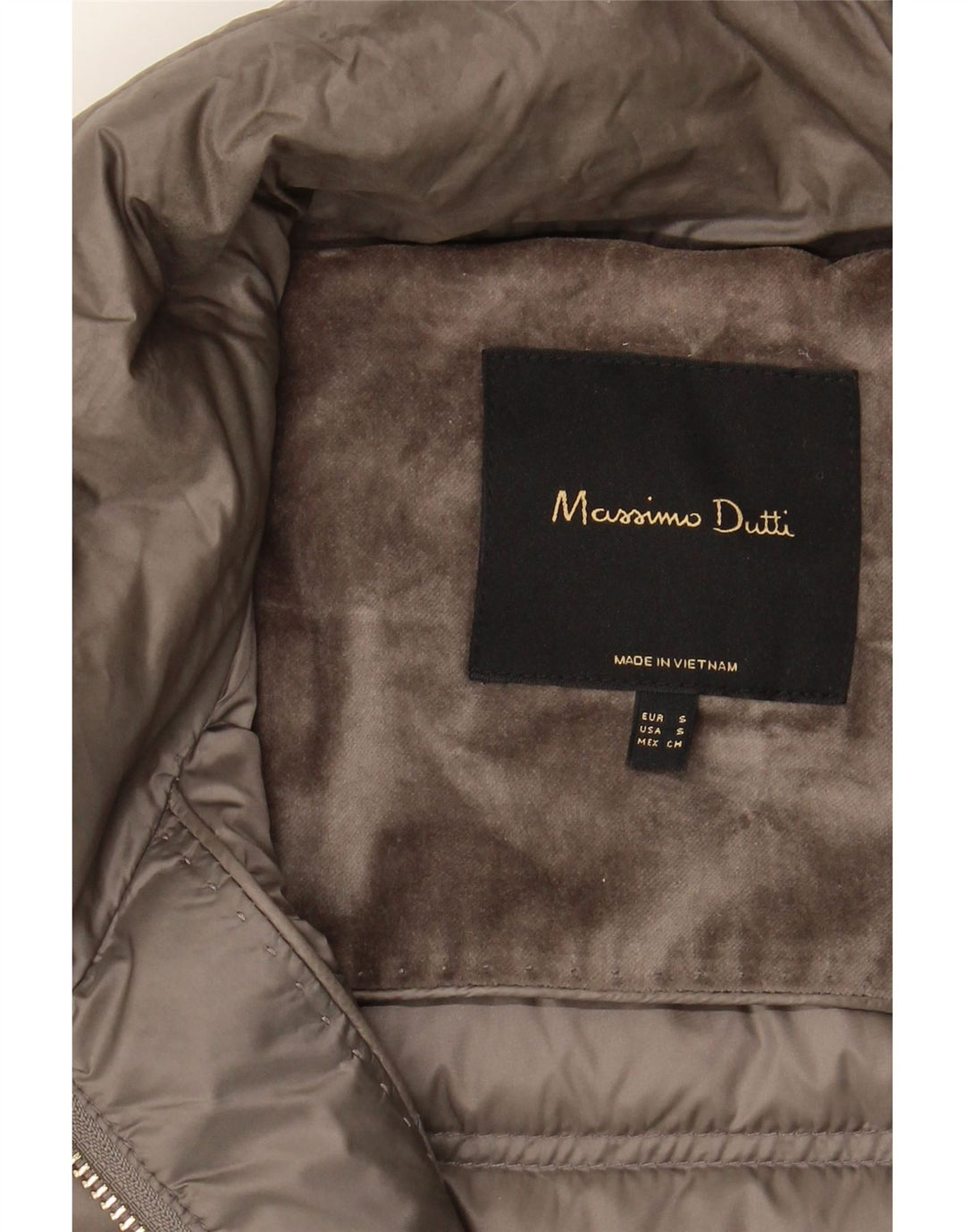 MASSIMO DUTTI Womens Hooded Padded Jacket UK 10 Small Grey Nylon Vintage Massimo Dutti and Second-Hand Massimo Dutti from Messina Hembry 