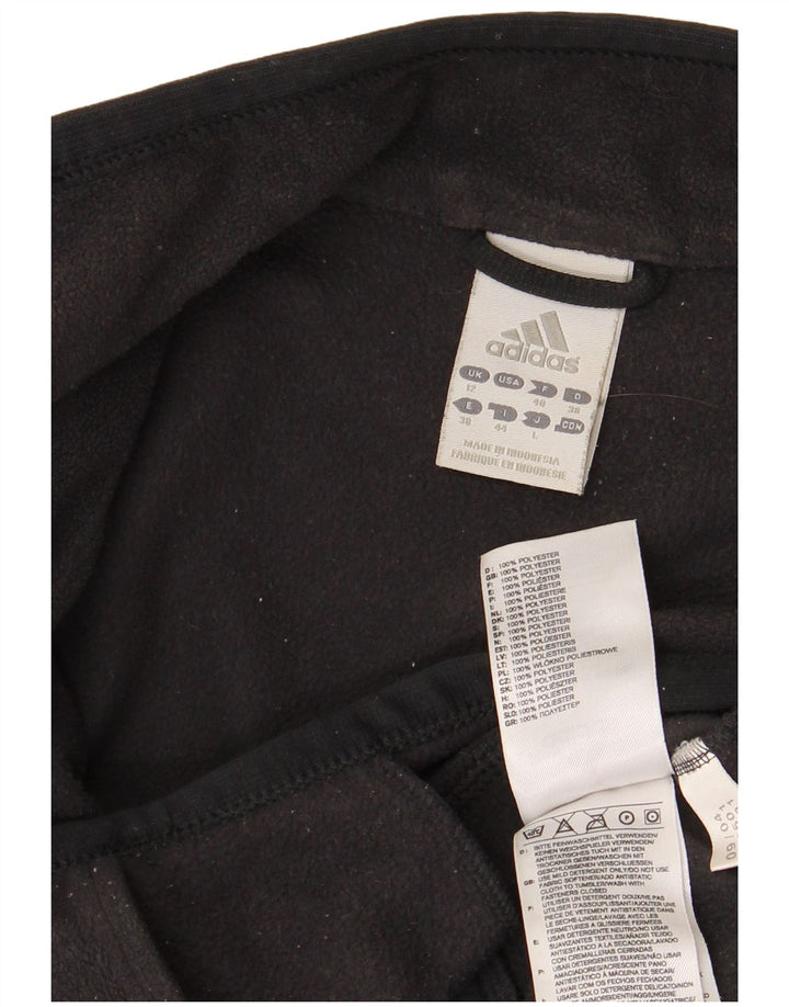 Adidas Womens Climawarm Fleece Jacket UK 12 Medium Black Polyester