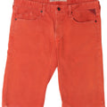 Replay Mens Graphic Regular Denim Shorts W34 Large Red Cotton