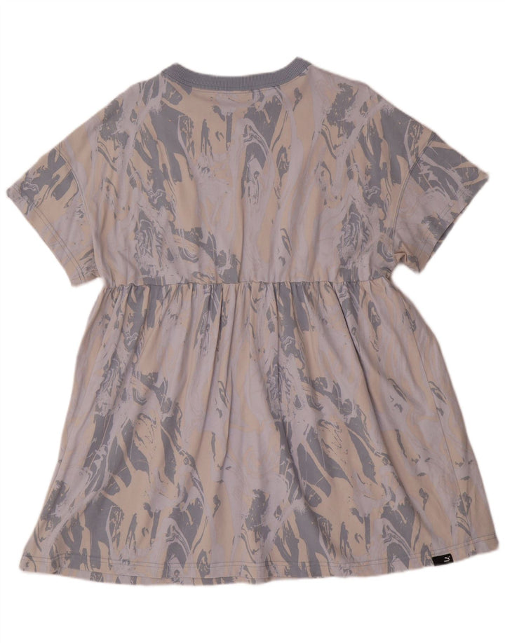 PUMA Womens Abstract Pattern A-Line Dress UK 16 Large Grey Colourblock