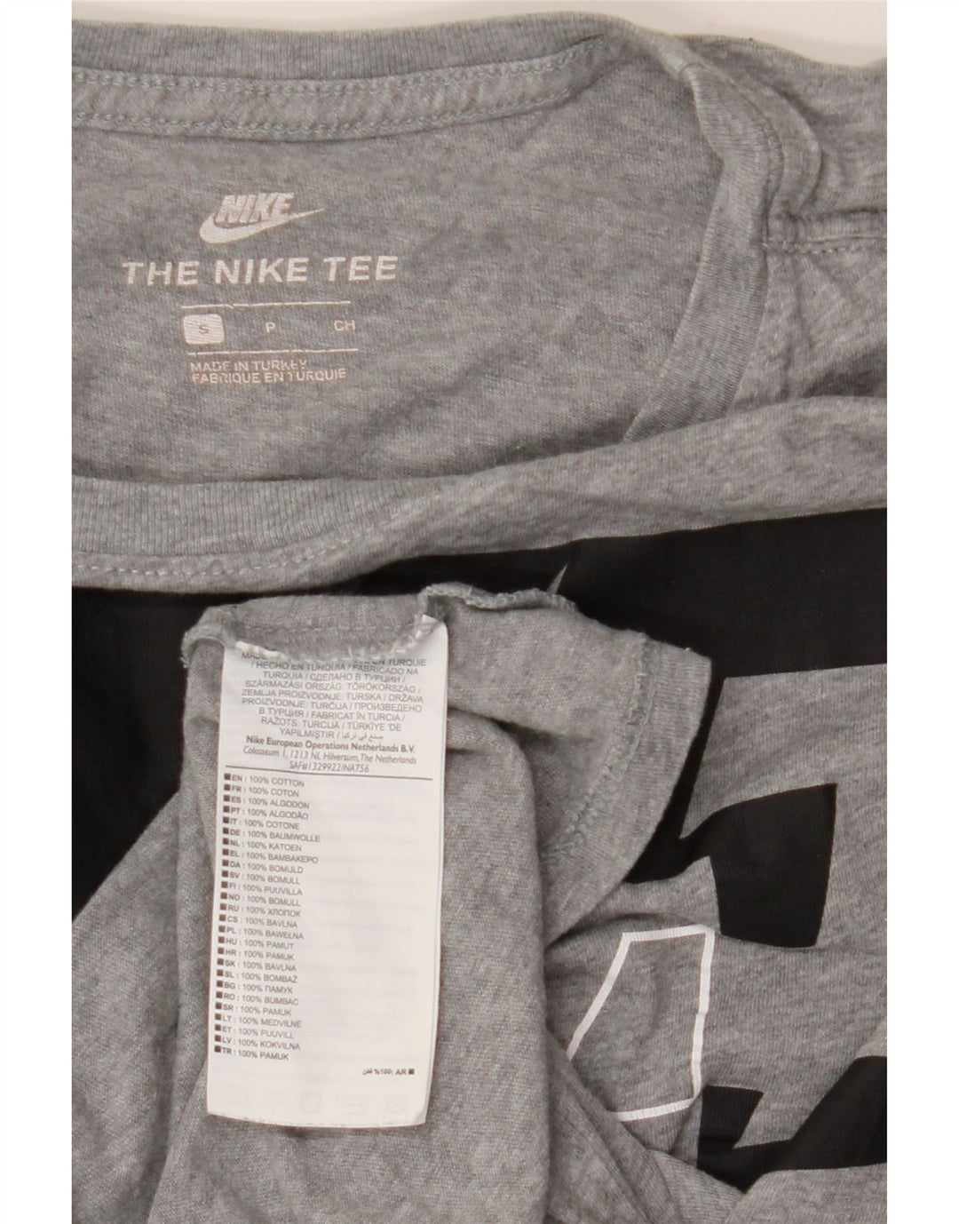 NIKE Womens Oversized Graphic T-Shirt Top UK 10 Small Grey Flecked Cotton