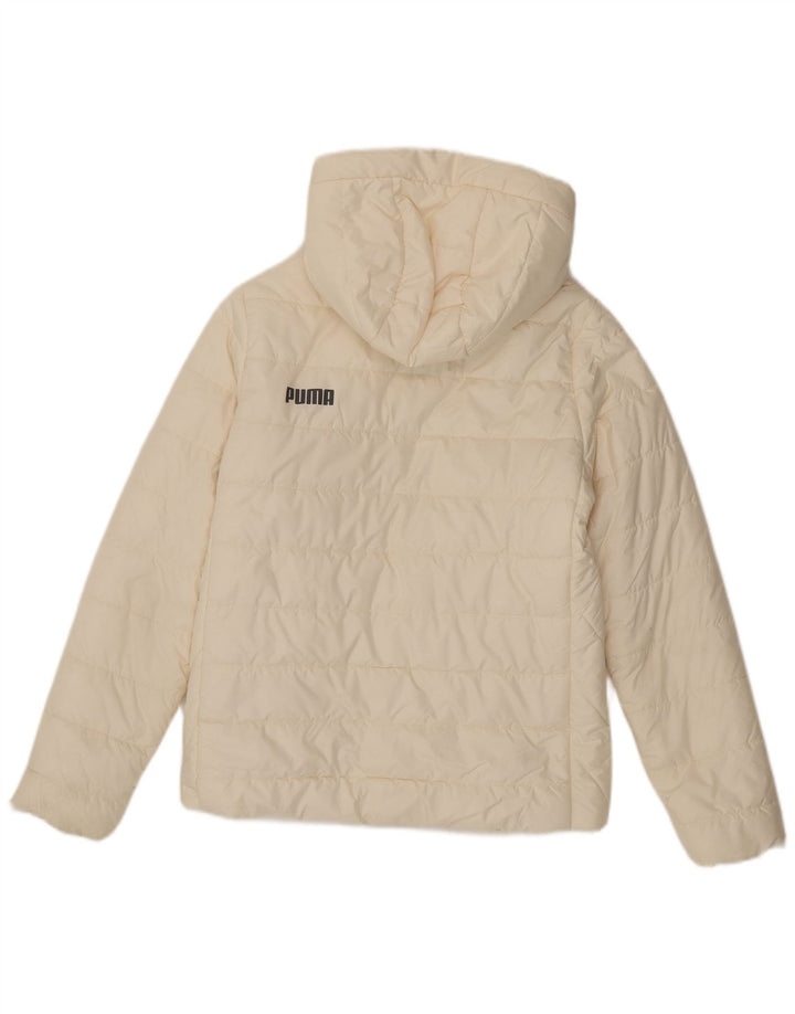 Puma Womens Hooded Padded Jacket UK 10 Small White Polyester