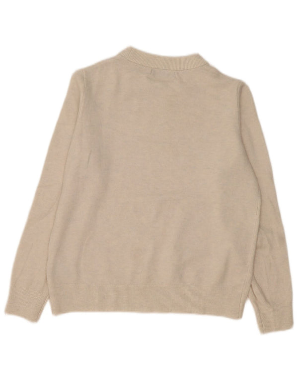 Marks & Spencer Womens Crew Neck Jumper Sweater UK 10 Small Beige Flecked