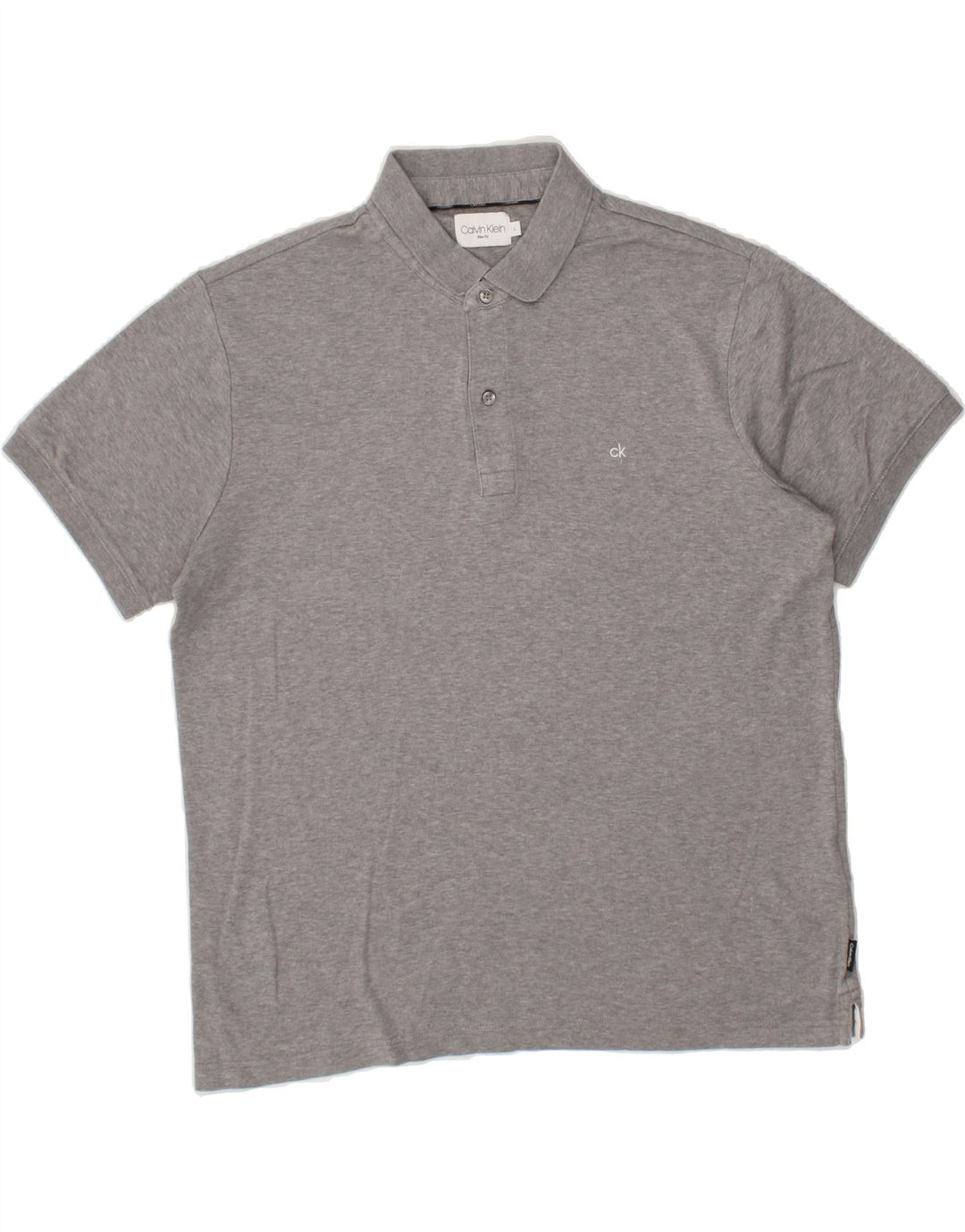 CALVIN KLEIN Mens Polo Shirt Large Grey Cotton Vintage Calvin Klein and Second-Hand Calvin Klein from Messina Hembry 