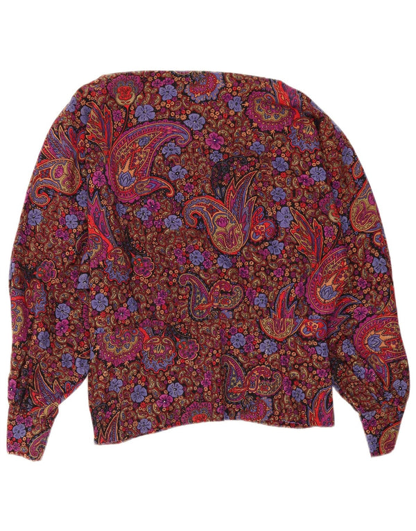 Vintage Womens Long Sleeve Blouse Top UK 12 Medium Multicoloured Paisley