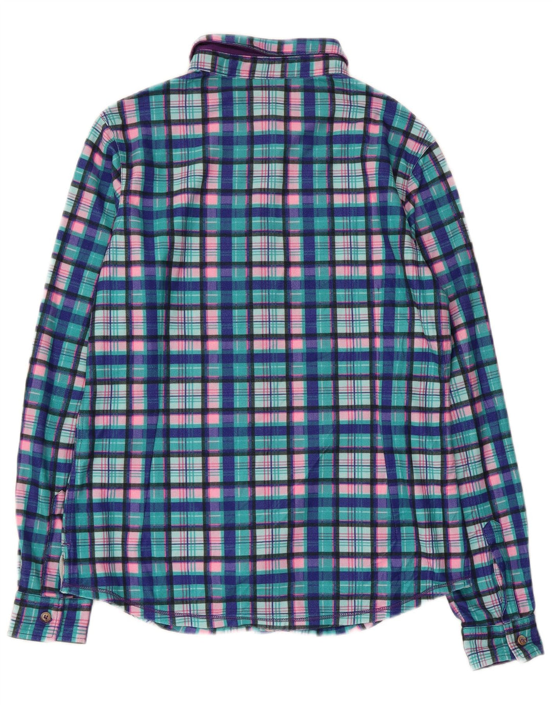 BRUGI Womens Flannel Shirt UK 14 Large Blue Check