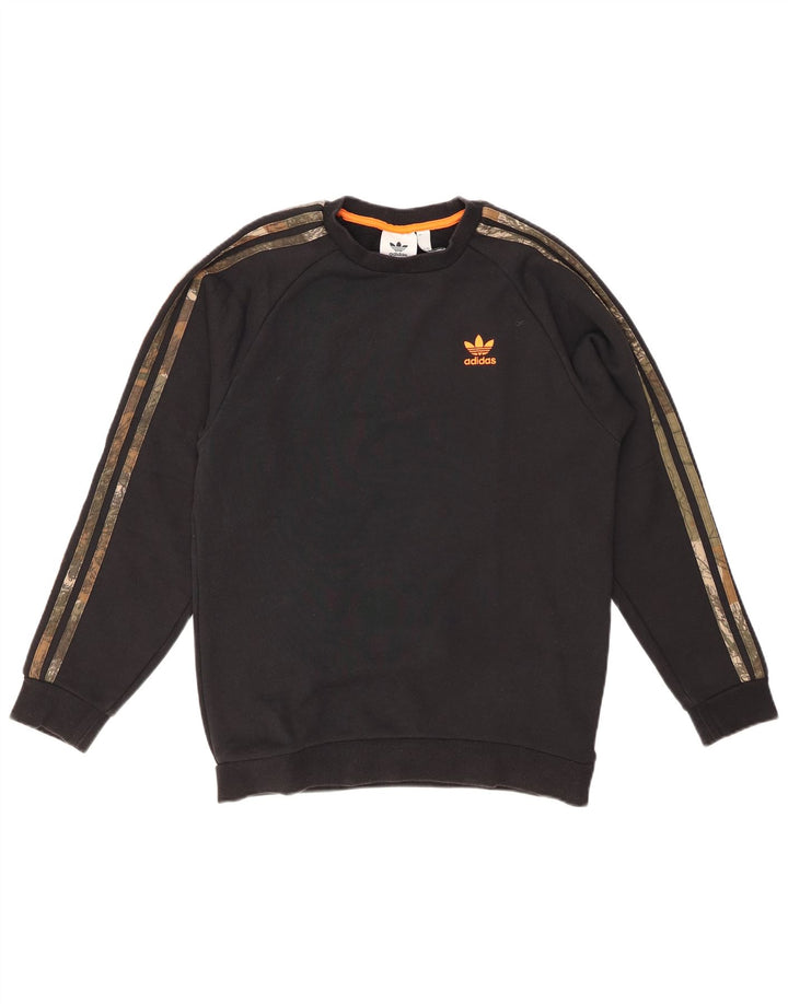 ADIDAS Mens Sweatshirt Jumper Small Black Cotton