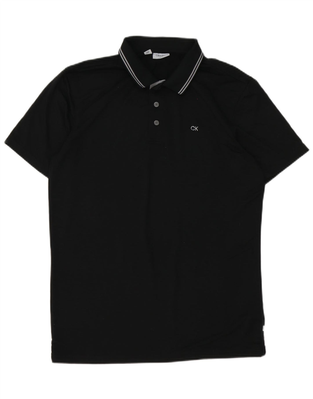 Calvin Klein Mens Polo Shirt Medium Black Polyester