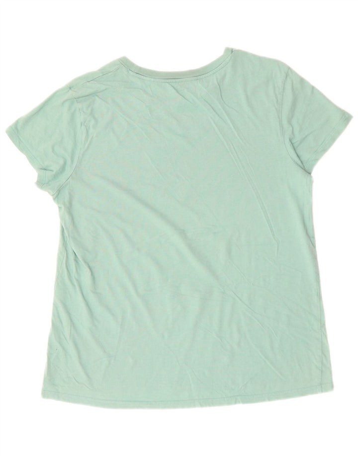 LEVI'S Womens Graphic T-Shirt Top UK 16 Large Turquoise Cotton
