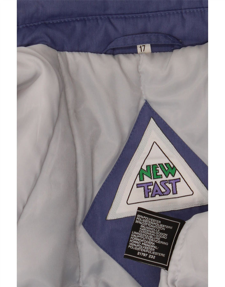 New Fast Womens Windbreaker Coat UK 16 Large Blue Polyester