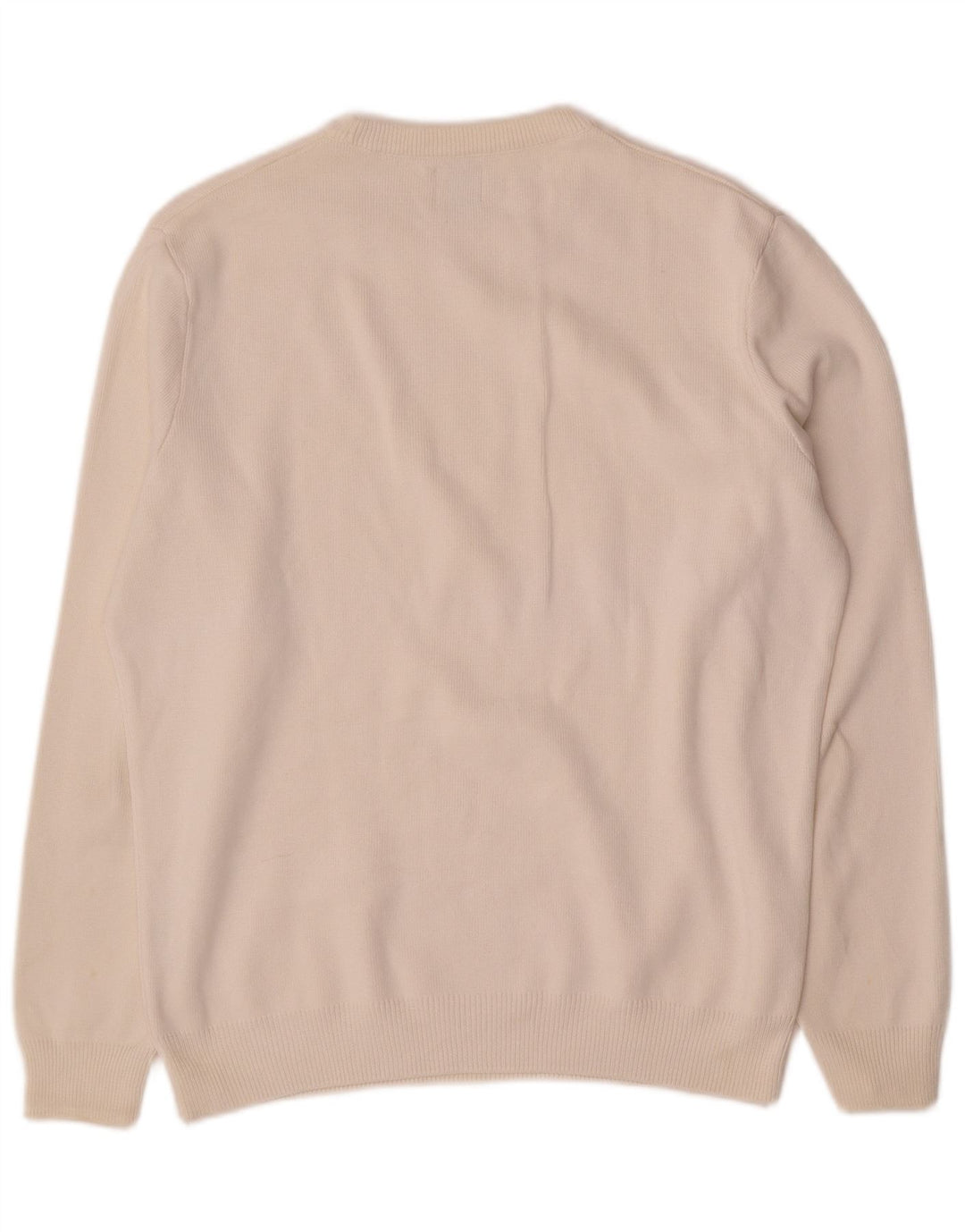Zara Mens Crew Neck Jumper Sweater Medium Off White Cotton