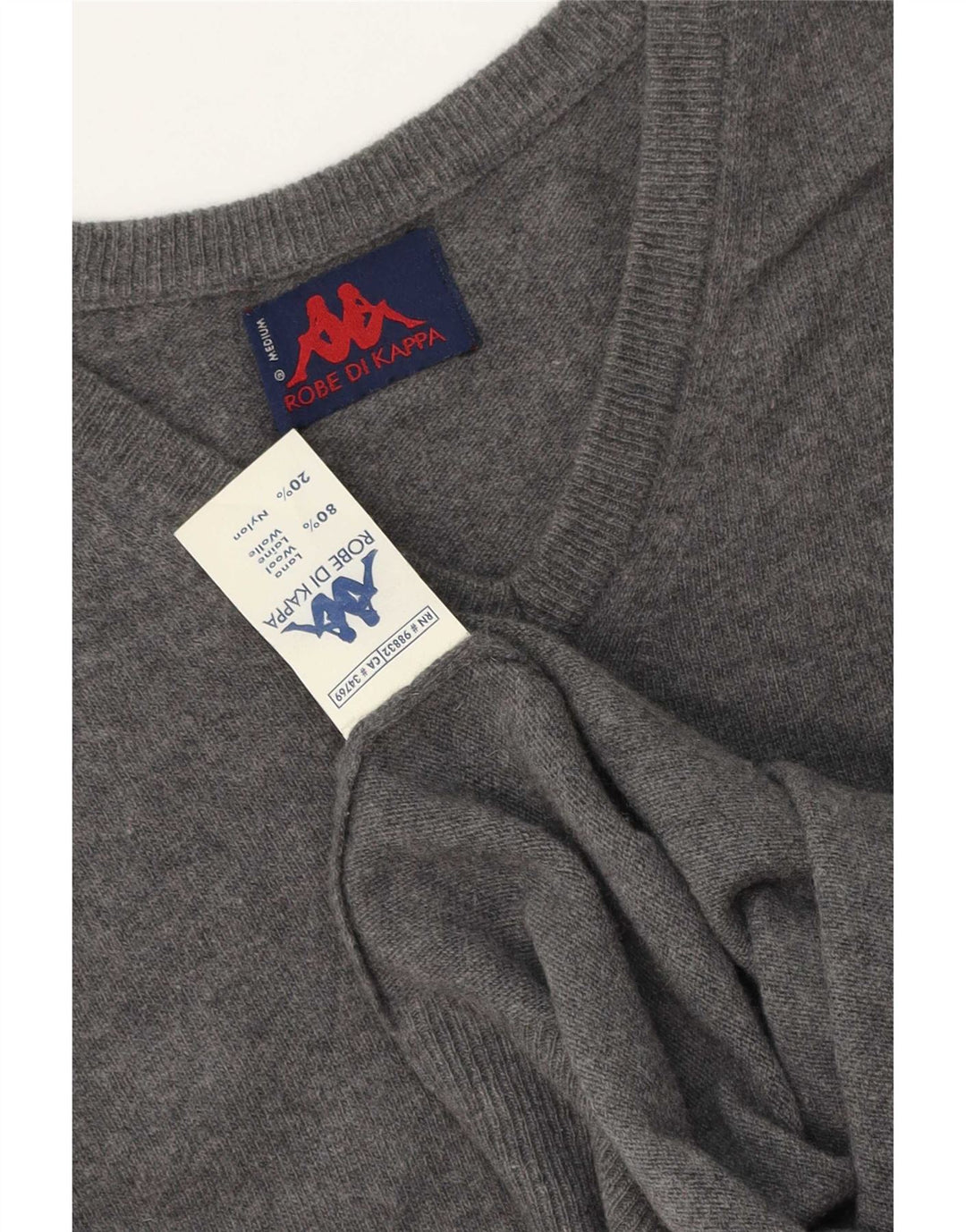 Kappa Mens Vest Tank Top Medium Grey Wool