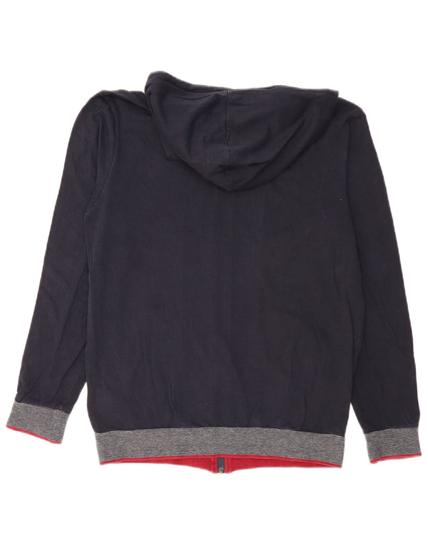 HUGO BOSS Mens Zip Hoodie Sweater Small Navy Blue Cotton