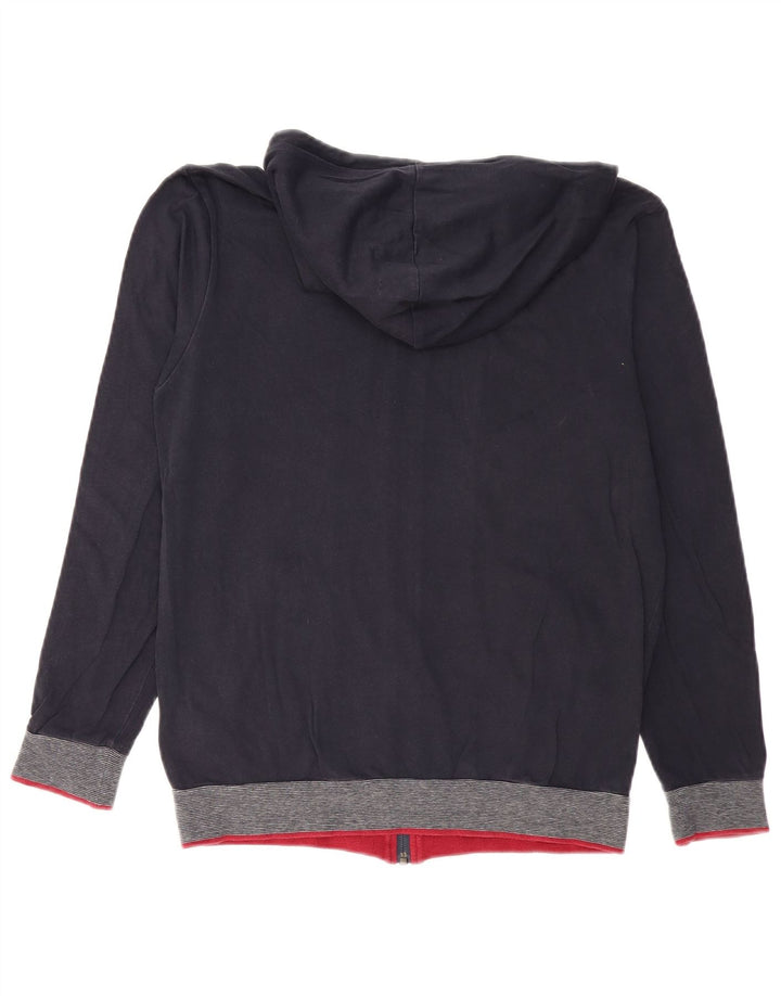 HUGO BOSS Mens Zip Hoodie Sweater Small Navy Blue Cotton