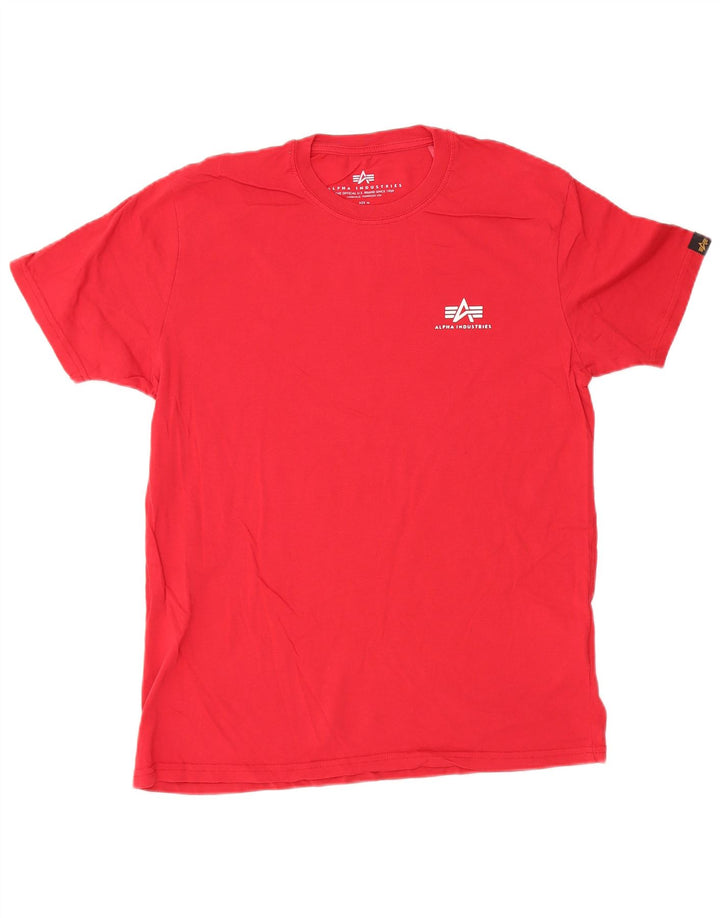 Alpha Industries Mens T-Shirt Top Medium Red Cotton