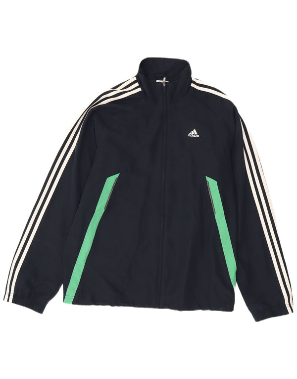 Adidas Mens Tracksuit Top Jacket UK 38/40 Medium Navy Blue Colourblock