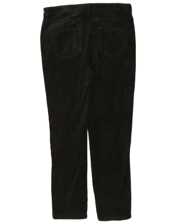 Marks & Spencer Womens Slim Corduroy Trousers UK 16 Large W34 L30 Green