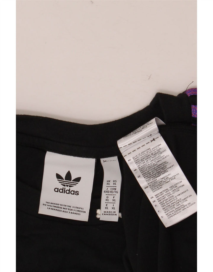 ADIDAS Mens T-Shirt Top XL Black Cotton
