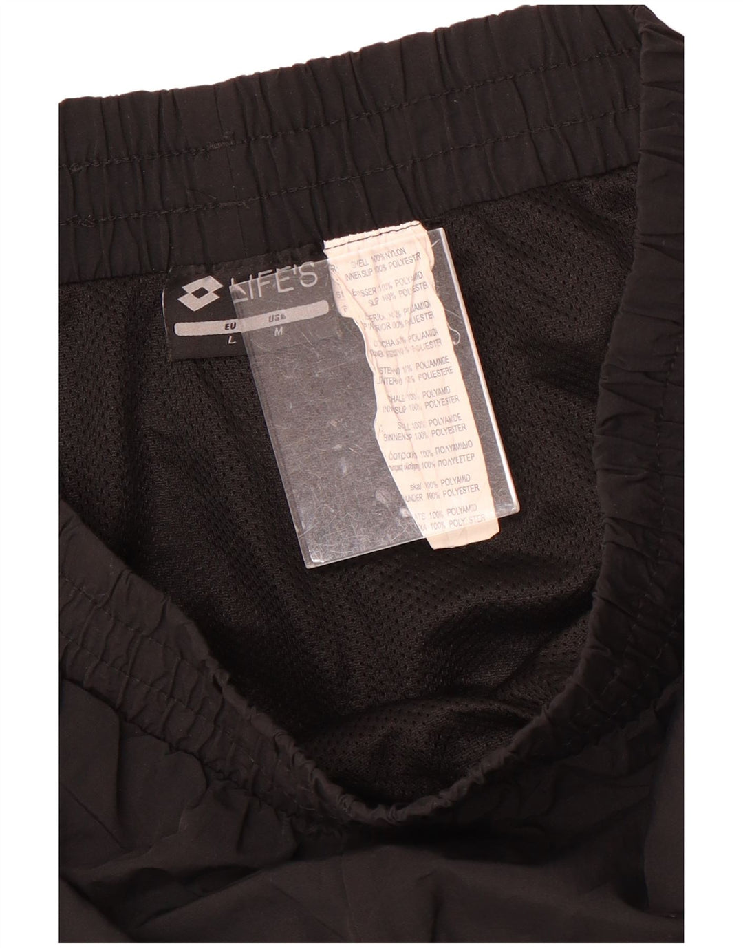 Lotto Mens Graphic Sport Shorts Medium  Black Nylon