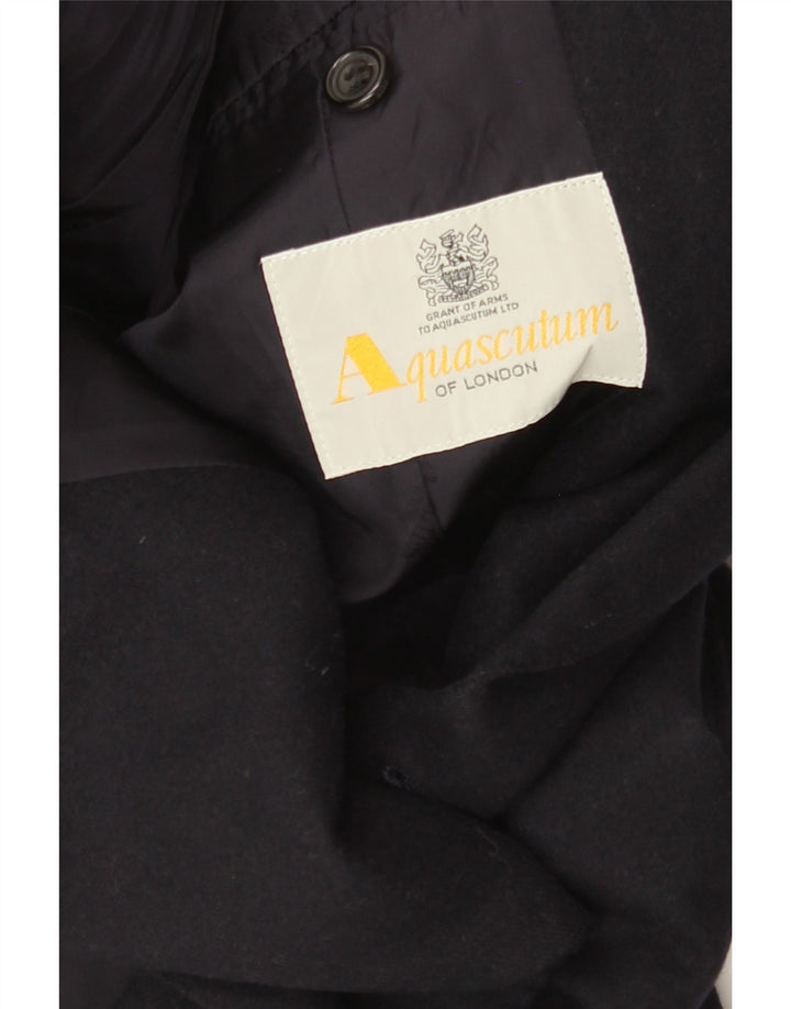Aquascutum Mens Double Breasted Blazer Jacket UK 36 Small Navy Blue