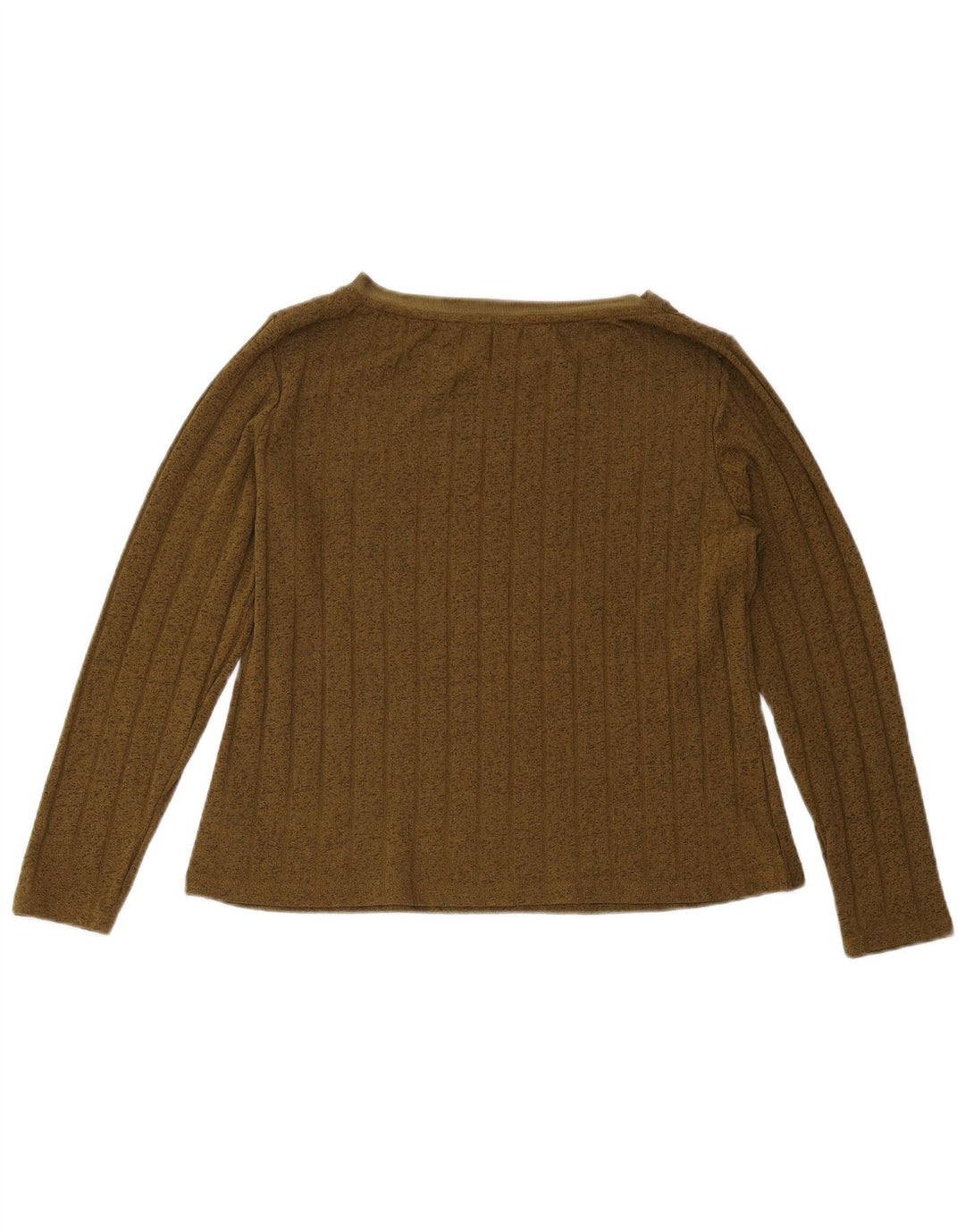 Marks & Spencer Womens Top Long Sleeve UK 12 Medium Khaki Polyester