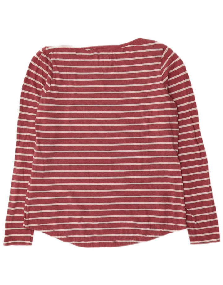 Fat Face Womens Top Long Sleeve UK 10 Small Pink Striped