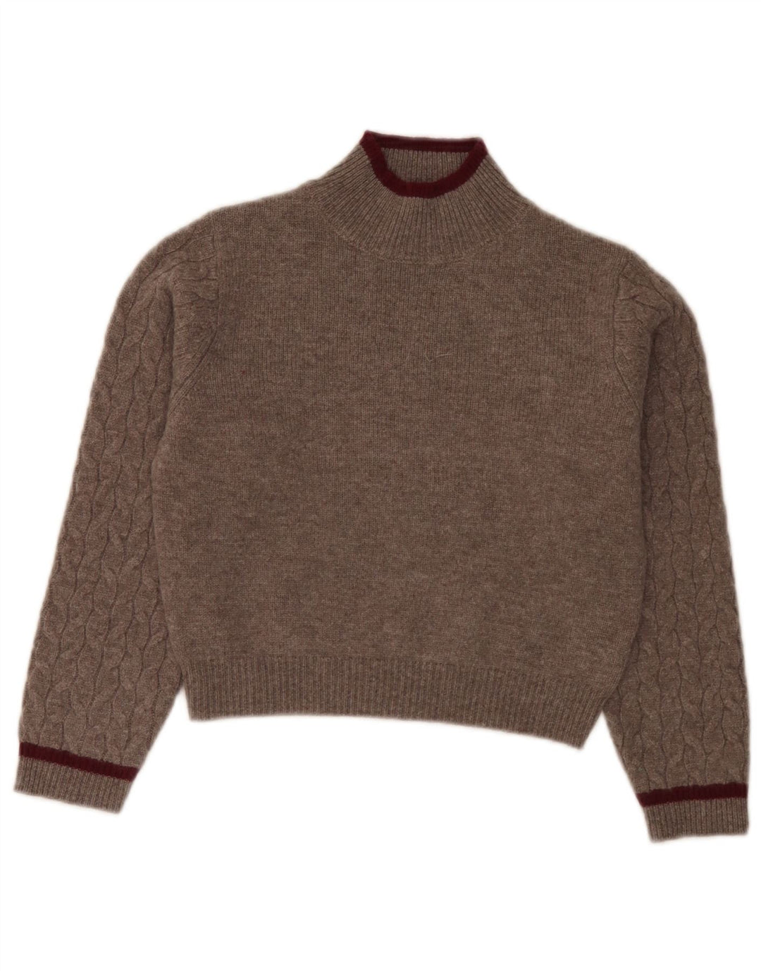 Zara Boys Turtle Neck Jumper Sweater 8-9 Years Brown Wool