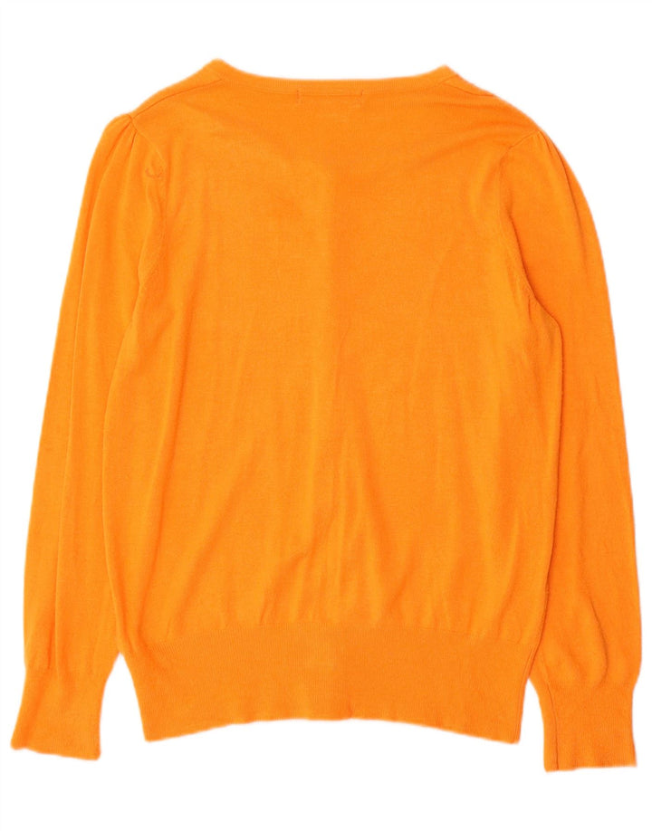 Marks & Spencer Womens Cardigan Sweater UK 12 Medium Orange Viscose