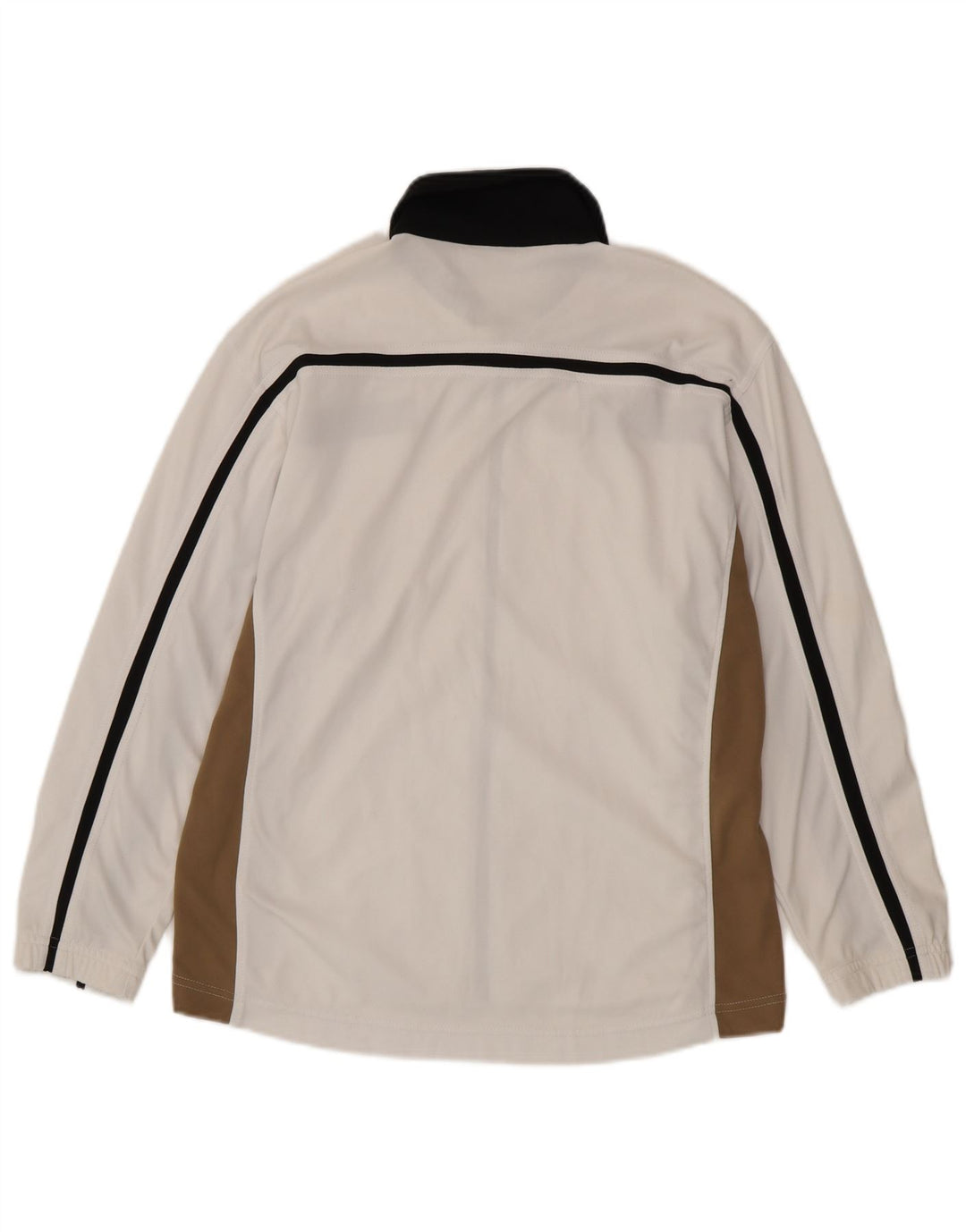 Asics Mens Tracksuit Top Jacket Medium White Colourblock Polyester