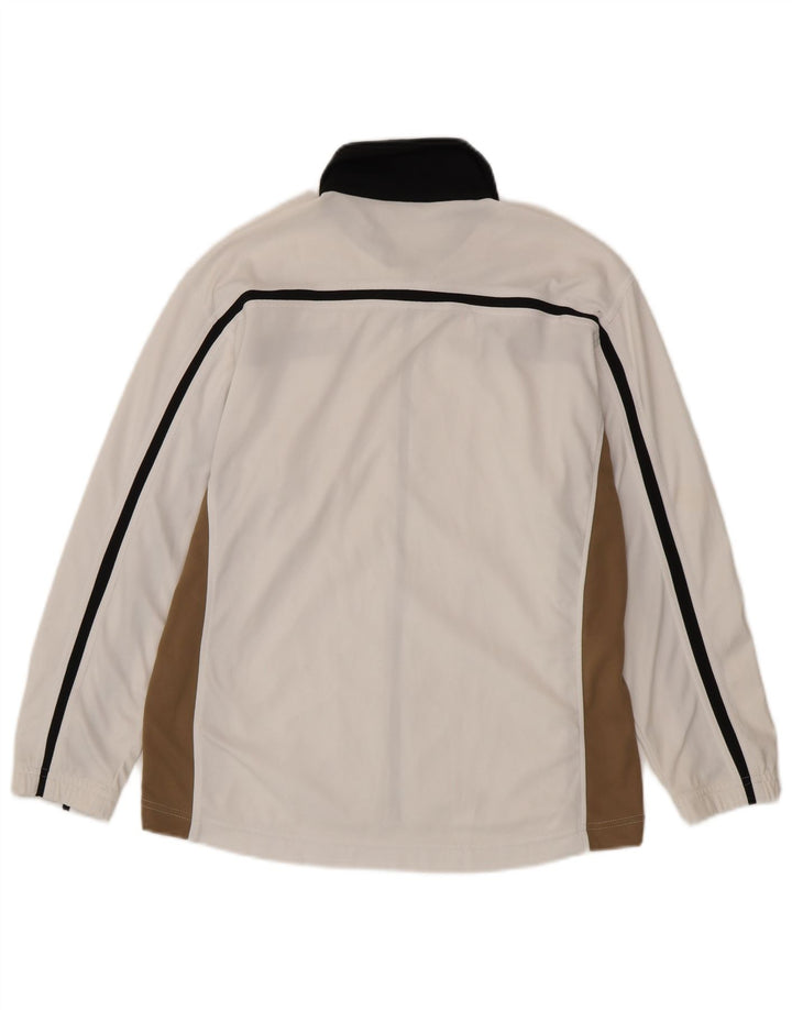 Asics Mens Tracksuit Top Jacket Medium White Colourblock Polyester