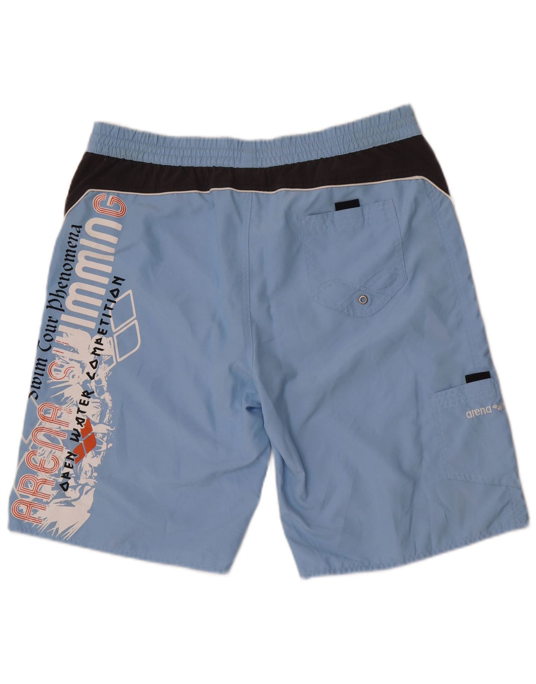 Arena Mens Graphic Swimming Shorts Large  Blue Colourblock Polyester