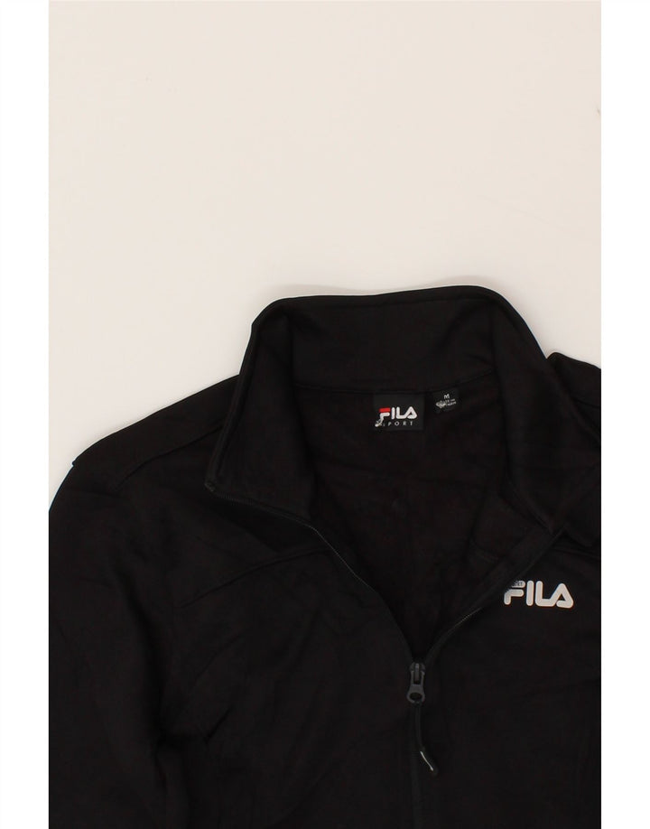 FILA Womens Tracksuit Top Jacket Medium Black Cotton Sports Vintage Fila and Second-Hand Fila from Messina Hembry 