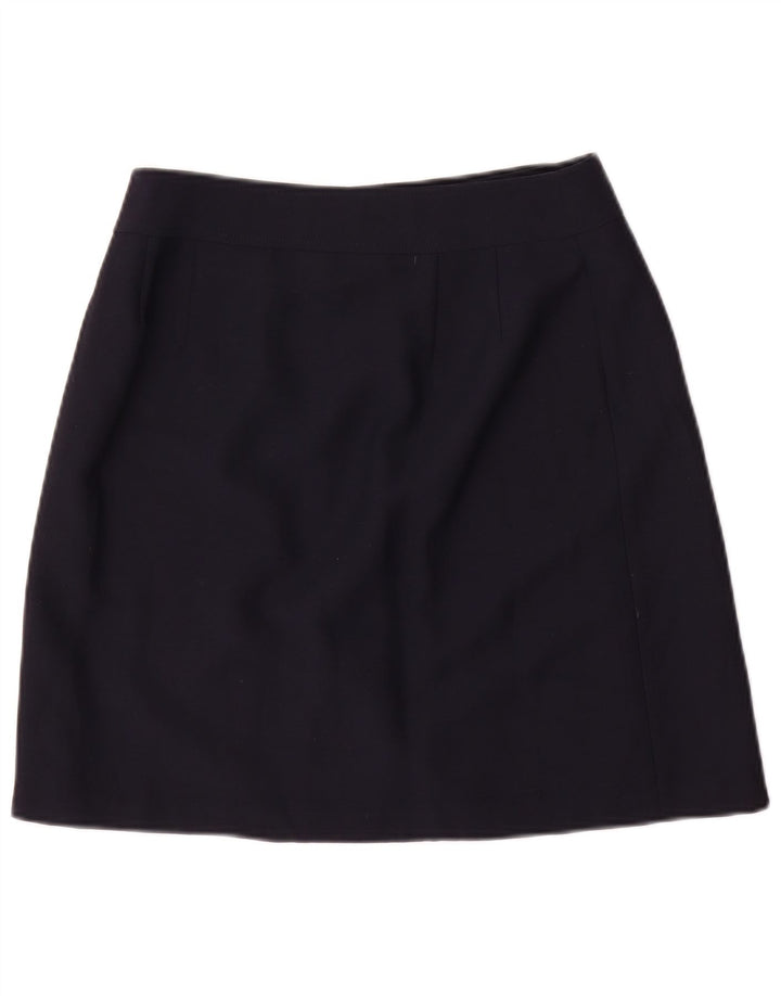 MARINA BABINI Womens Mini Wrap Skirt IT 44 Medium W28  Navy Blue Wool