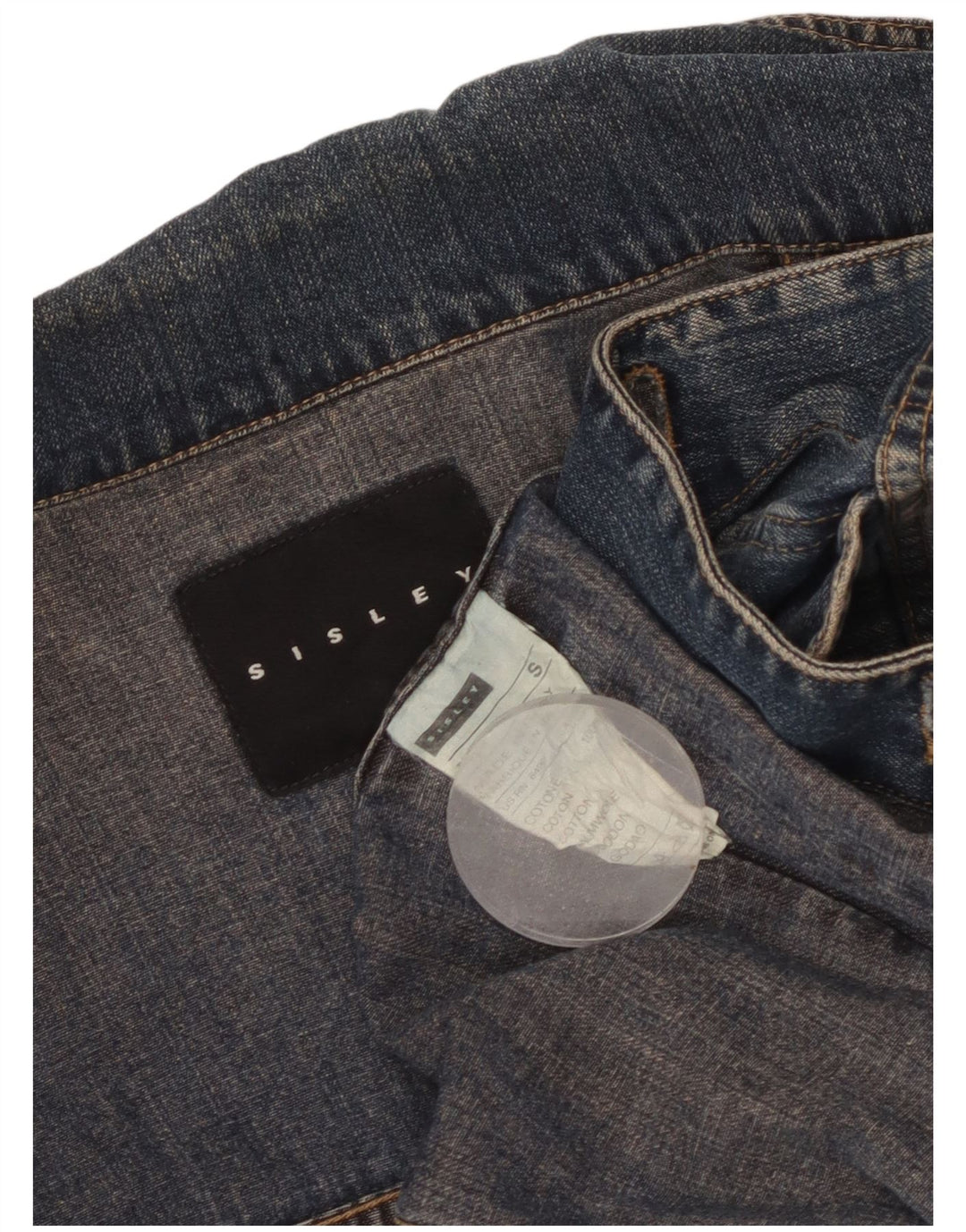 SISLEY Womens Denim Jacket UK 10 Small Blue Cotton