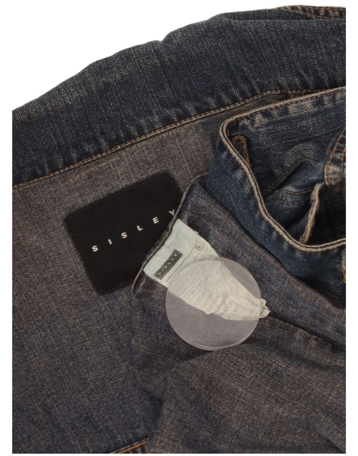 SISLEY Womens Denim Jacket UK 10 Small Blue Cotton