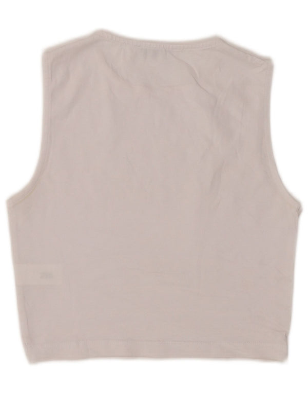 Zara Womens Crop Vest Top UK 4 XS White Cotton
