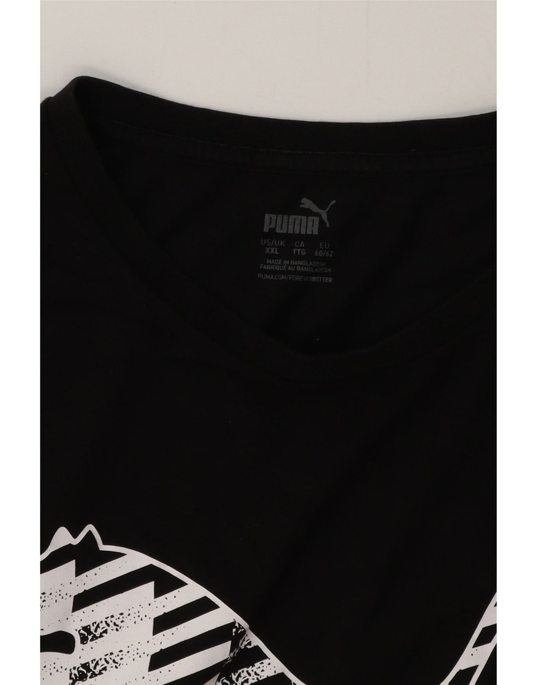 Puma Mens Graphic T-Shirt Top 2XL Black