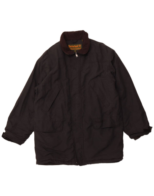 TIMBERLAND Mens Loose Fit Windbreaker Jacket UK 36 Small Black Nylon