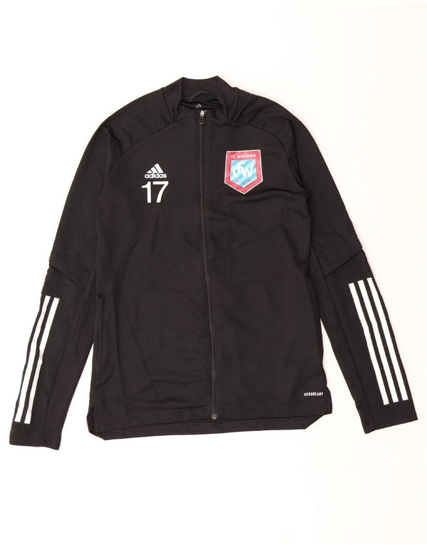 ADIDAS Womens Wisconsin Graphic Tracksuit Top Jacket UK 8/10 Small Black